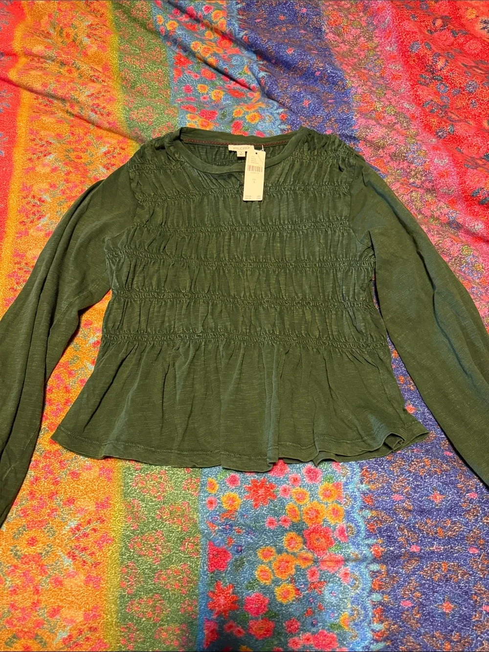 Pilcro Long Sleeve Smocked Top
